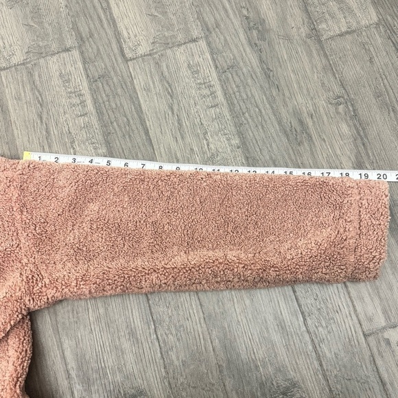 FARROW Teddy Sweater Cardigan Coat Pink Rose Brown Tan Size M - Picture 12 of 12